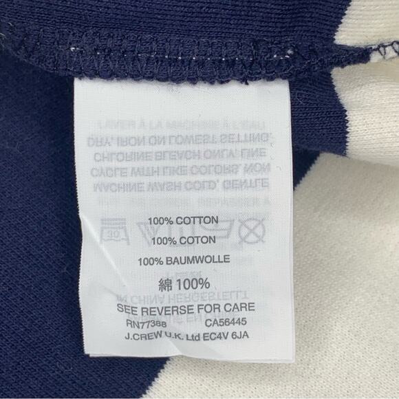 J Crew Top Horizontal Stripes Blue/Cream Pullover Size XS Long Sleeve - Picture 8 of 9